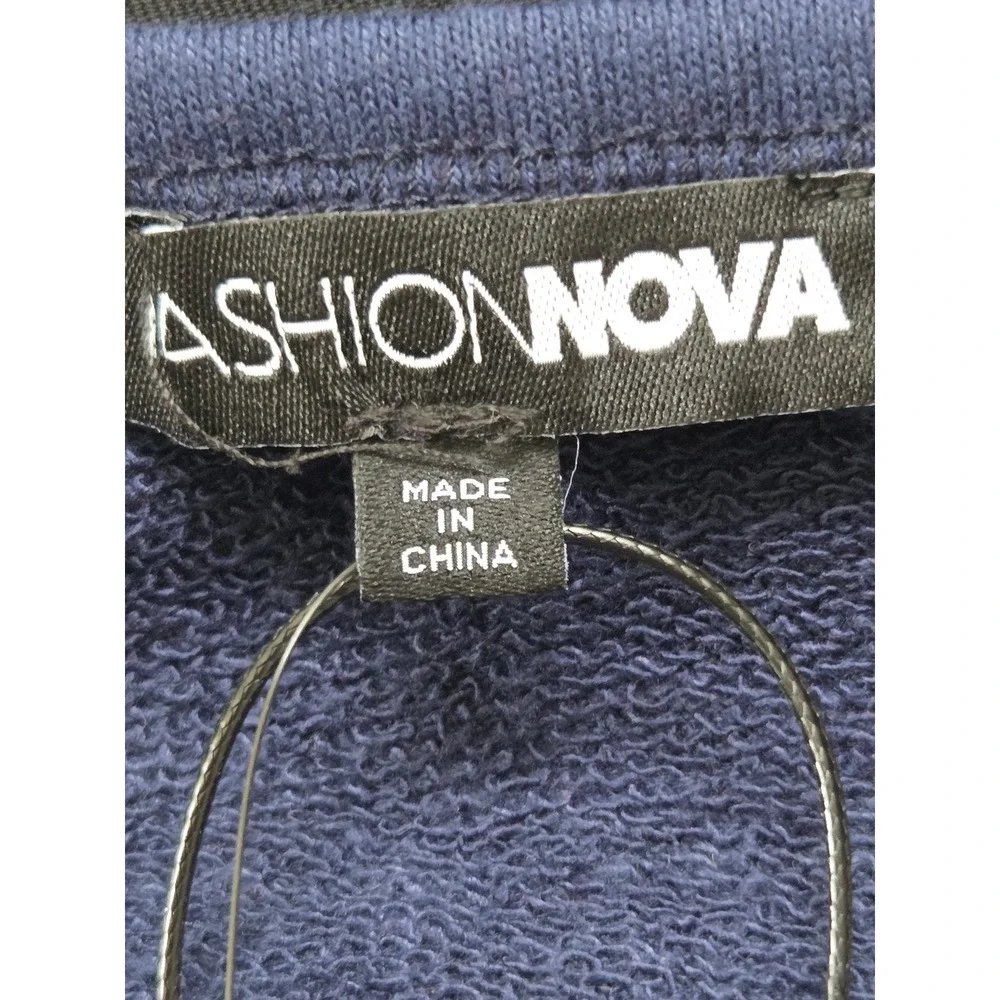 Fashion Nova Unwind Time Halter Pant Set Women XL Navy NWT $45 HKTP26963